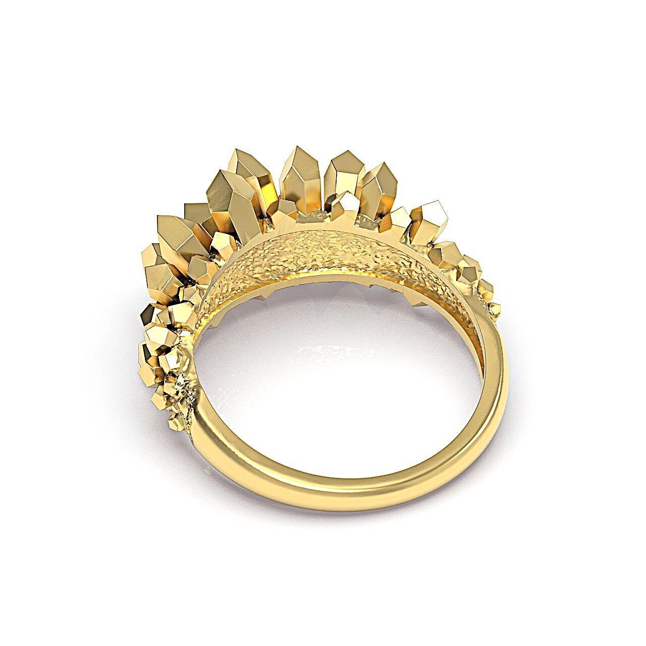 Crystal Druse Ring 3D print model_3