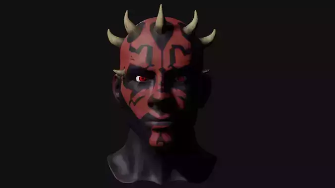 Darth maul head Low-poly 3D model