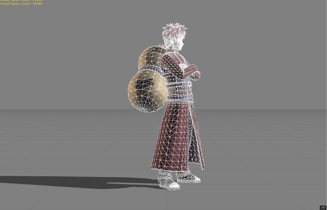 Gaara Kazekage Low-poly 3D model_7