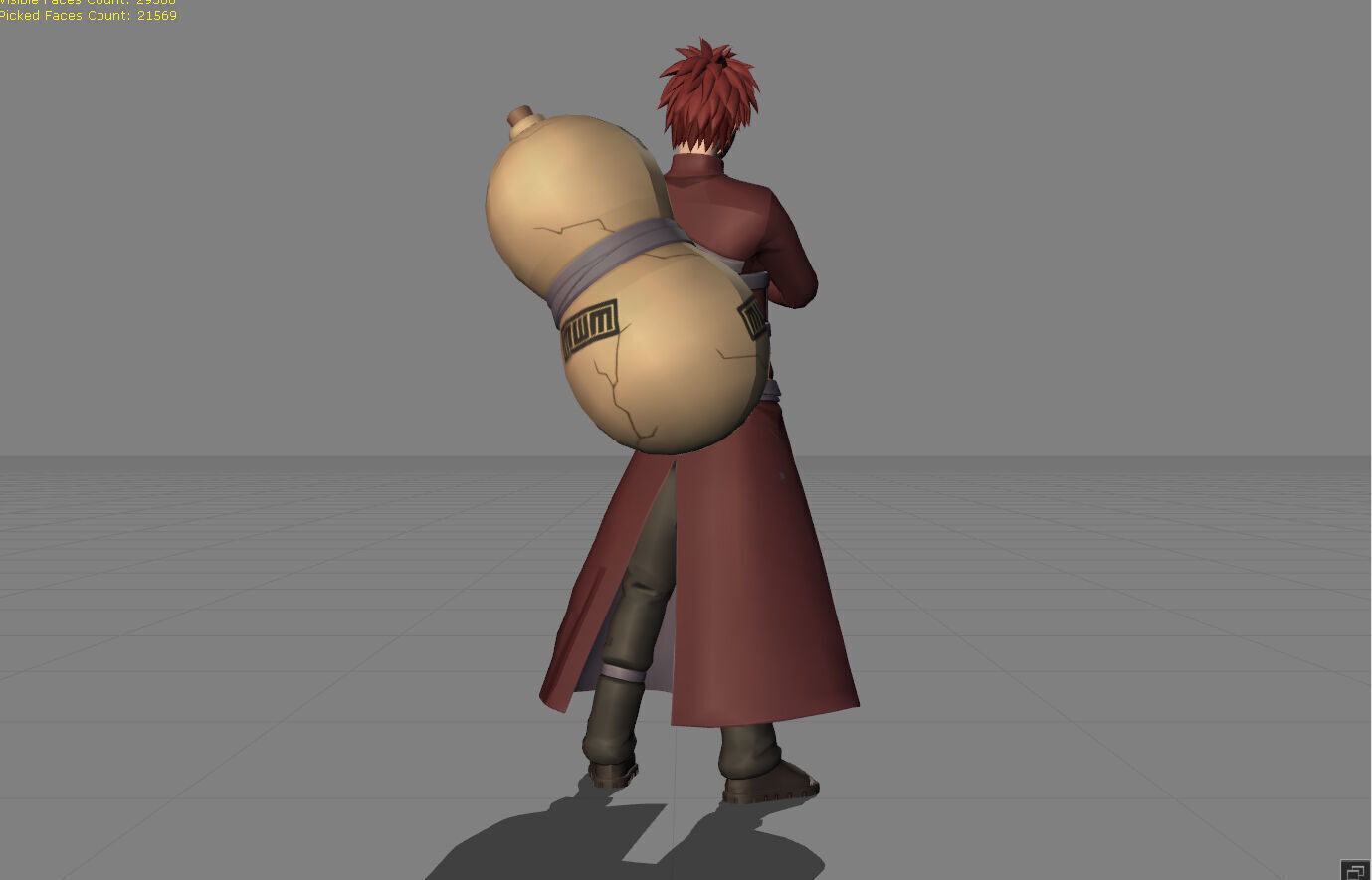 Gaara Kazekage Low-poly 3D model_4