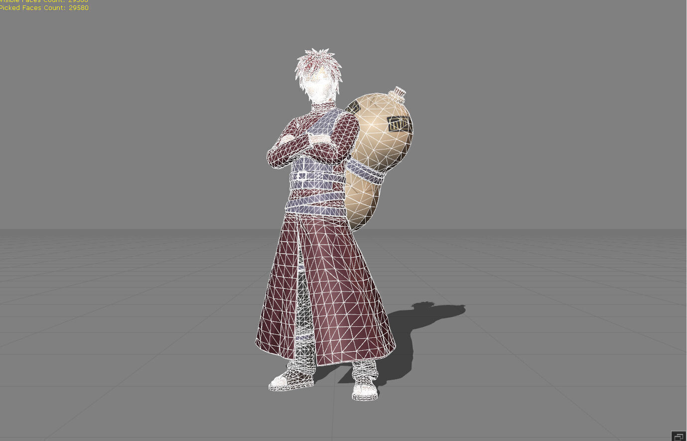 Gaara Kazekage Low-poly 3D model_6