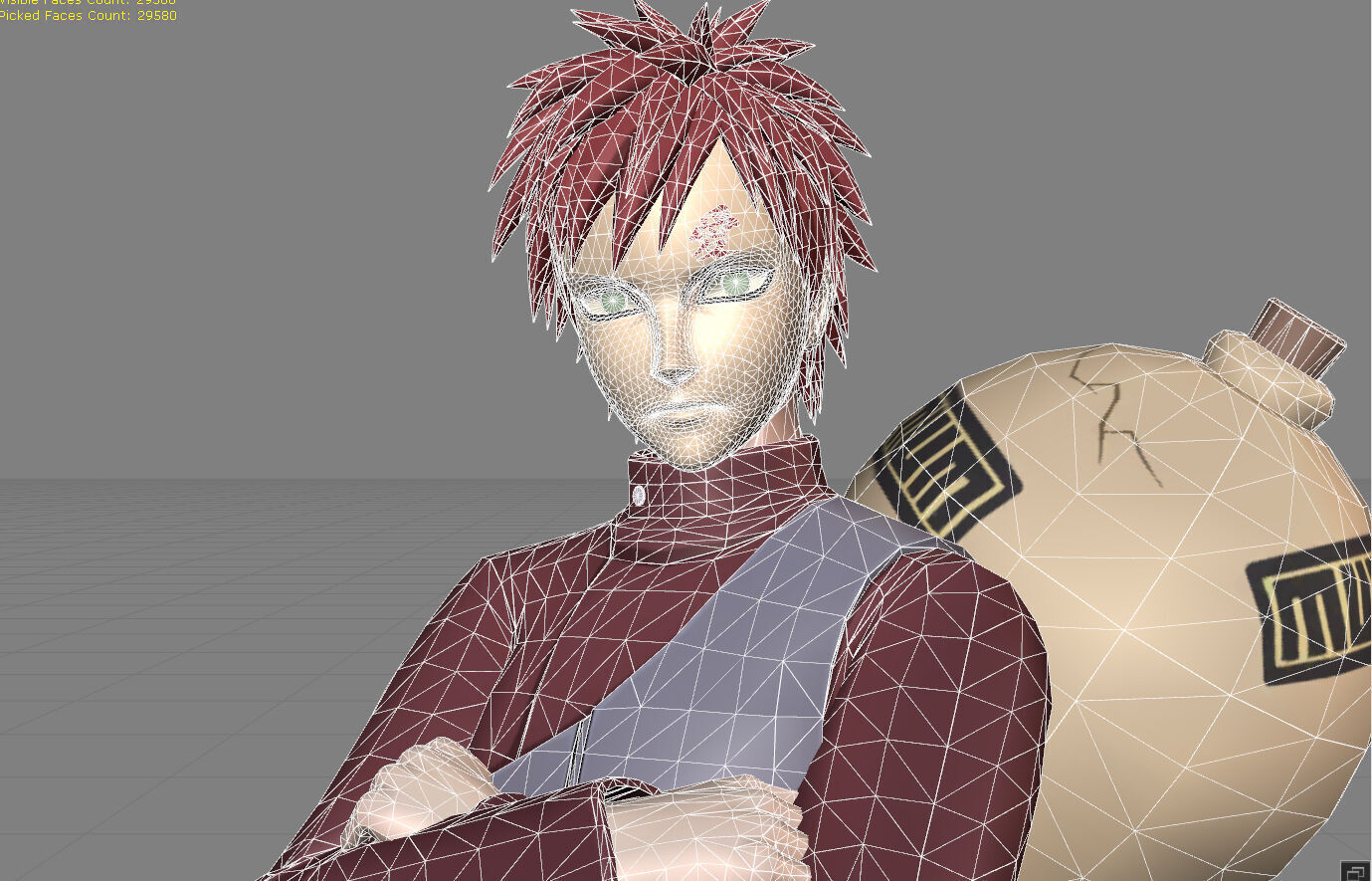 Gaara Kazekage Low-poly 3D model_5
