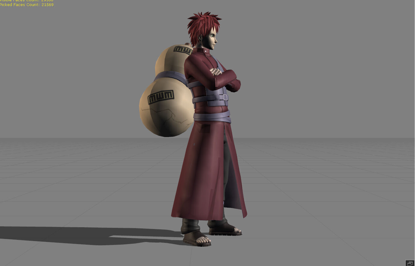 Gaara Kazekage Low-poly 3D model_2