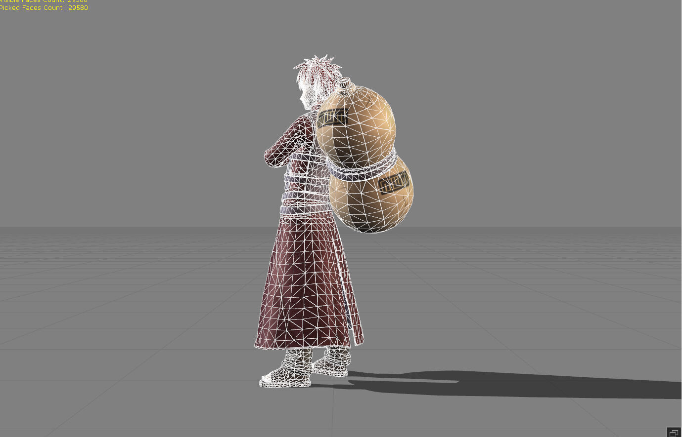 Gaara Kazekage Low-poly 3D model_8