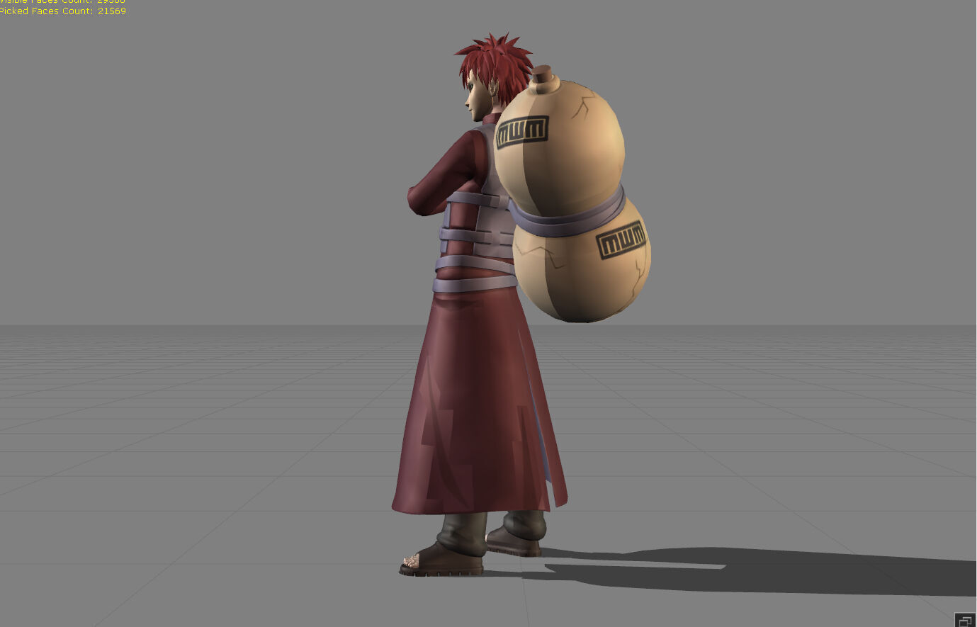 Gaara Kazekage Low-poly 3D model_3