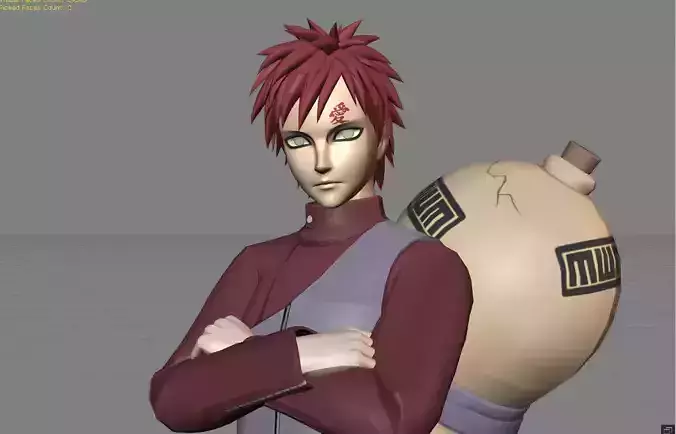 Gaara Kazekage Low-poly 3D model