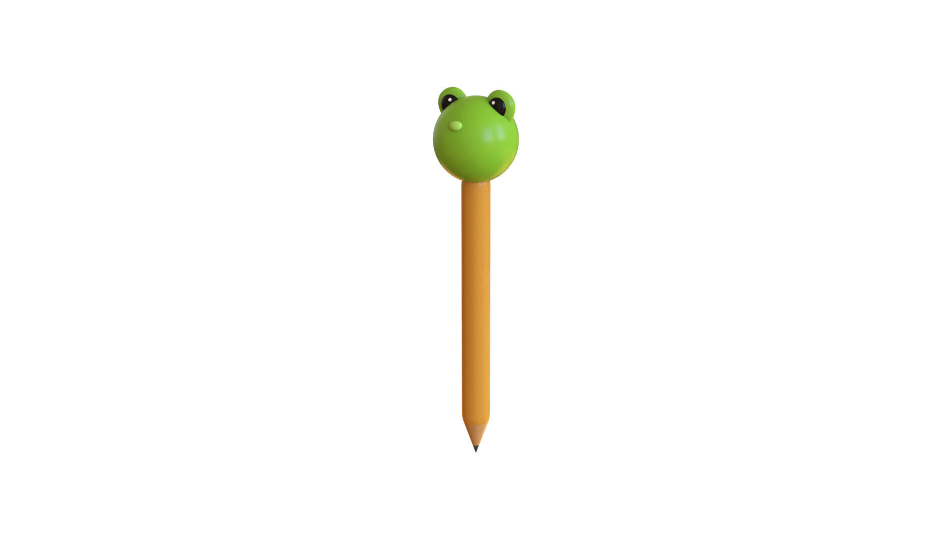 Pencil Frog school supplies  Low-poly 3D model_1