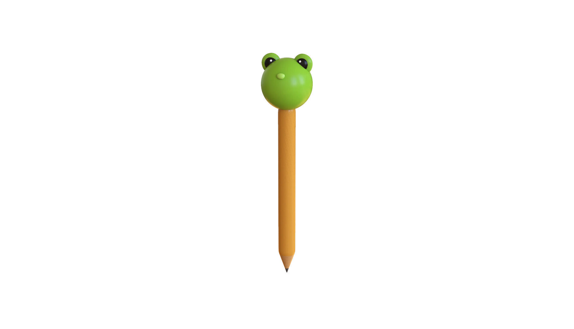 Pencil Frog school supplies  Low-poly 3D model_0
