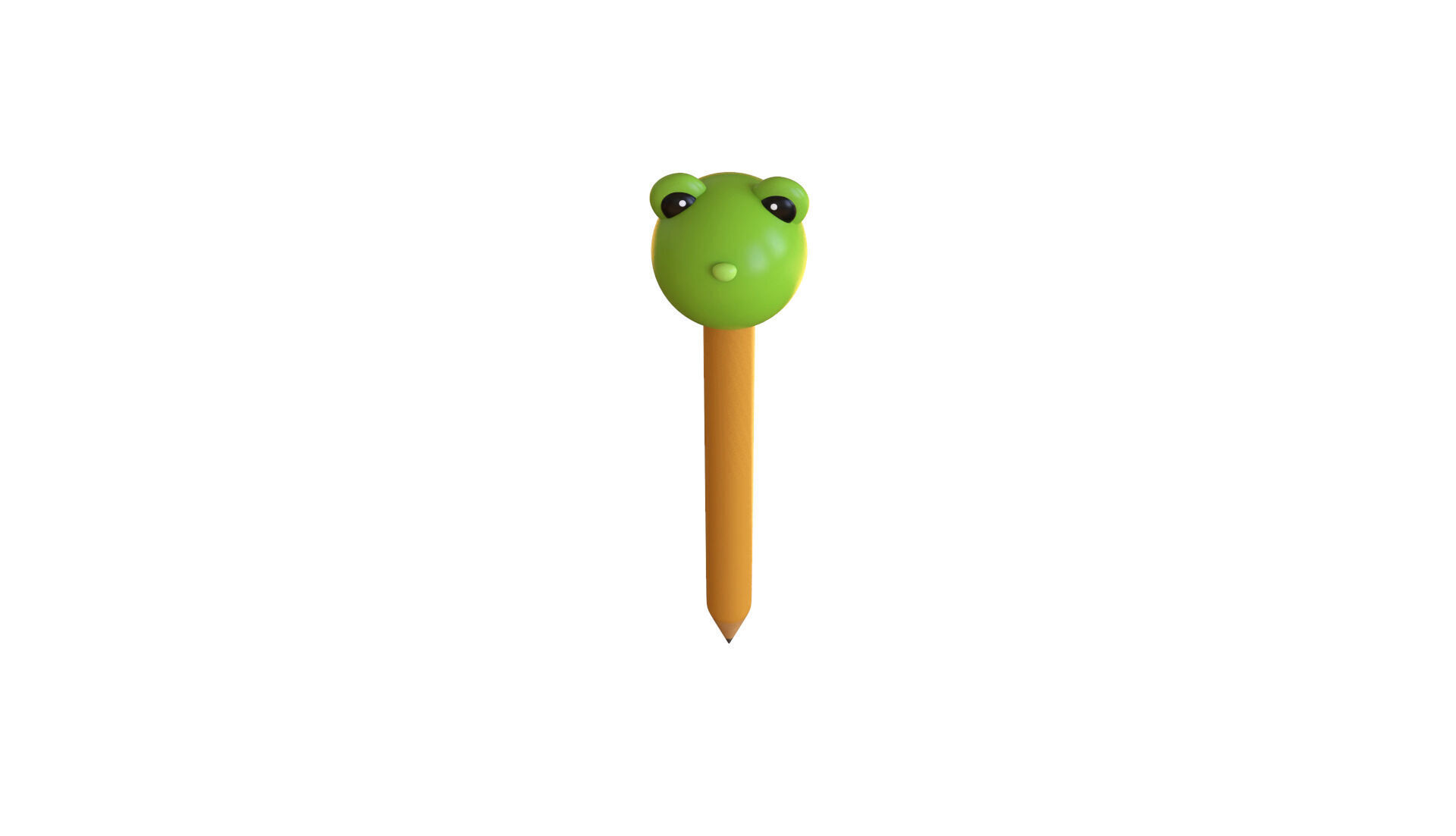 Pencil Frog school supplies  Low-poly 3D model_9