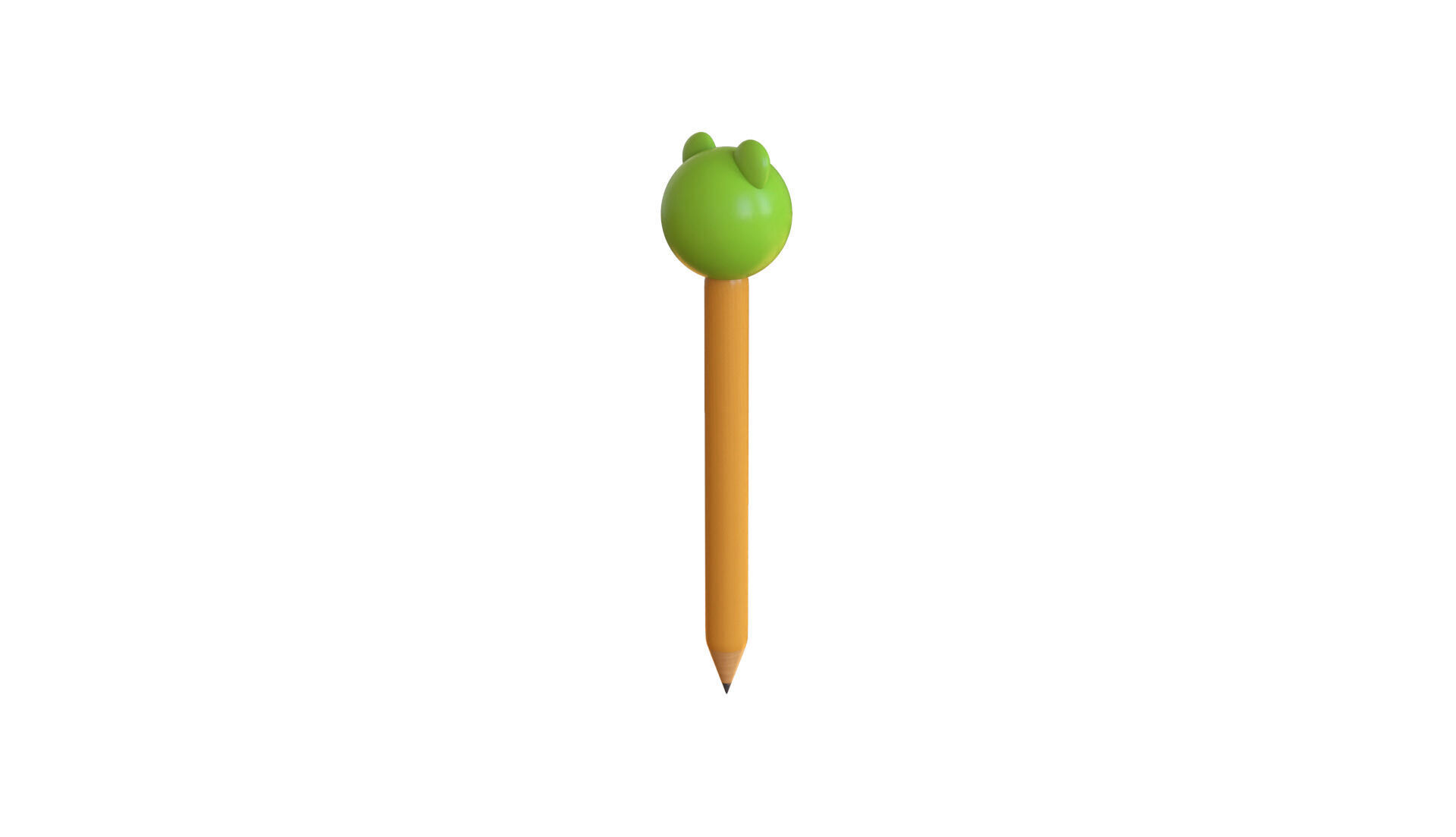 Pencil Frog school supplies  Low-poly 3D model_4