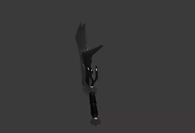 Fantasy Sword with Ornate Guard - Game Ready Weapon 3D Model