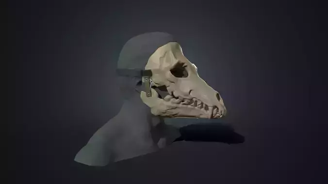 Skull mask with movable jaw 3D print model Skull mask with movable jaw 3D print model