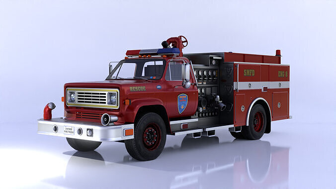 Vintage Fire Truck 3D Model 3D model
