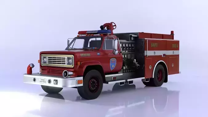 Vintage Fire Truck 3D Model 3D model