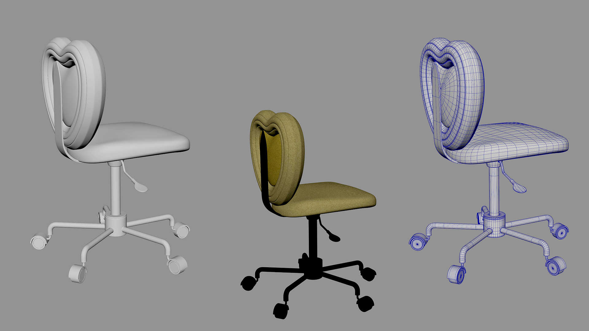 Chair MAYA Low-poly 3D model_4
