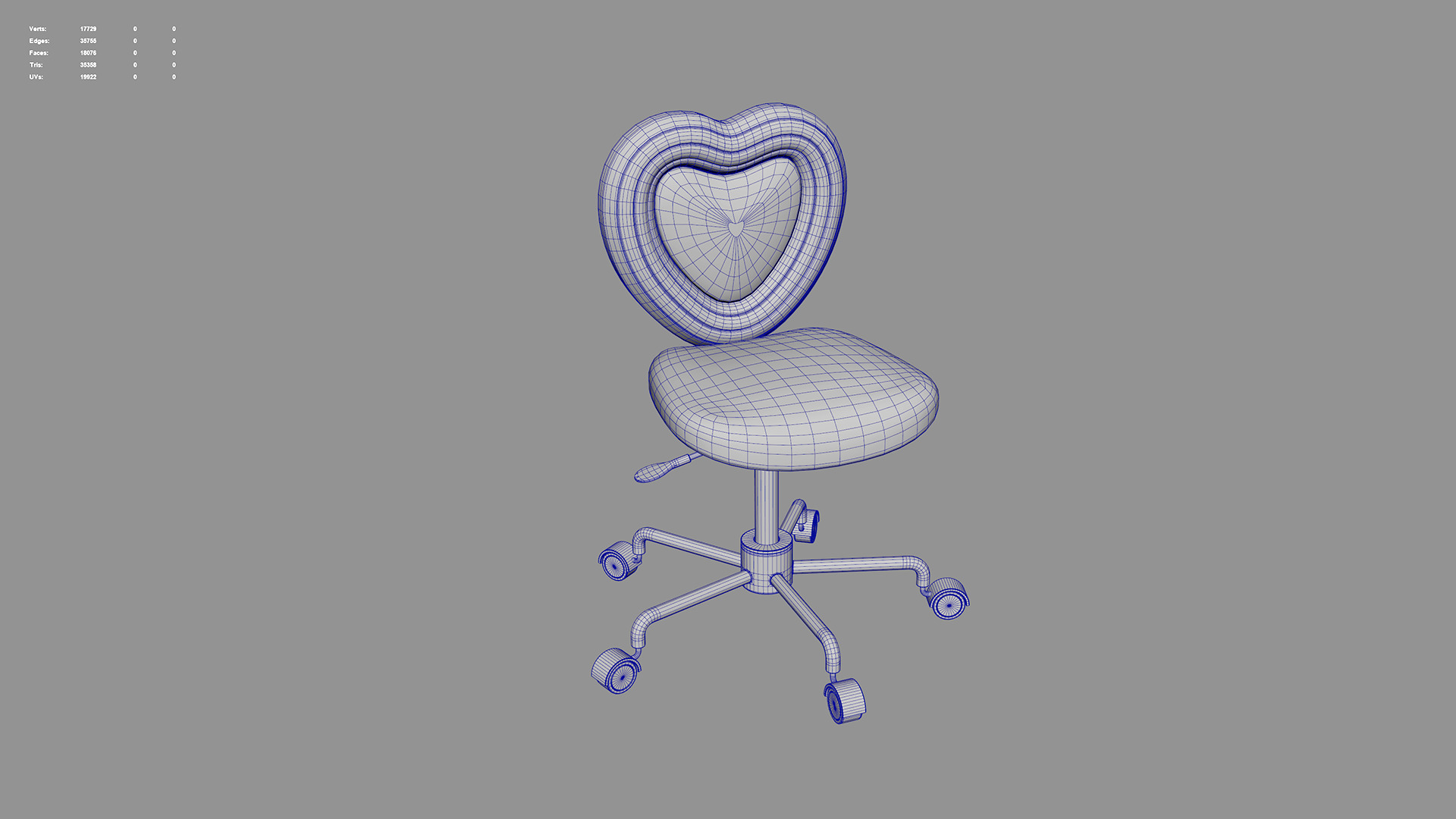 Chair MAYA Low-poly 3D model_5
