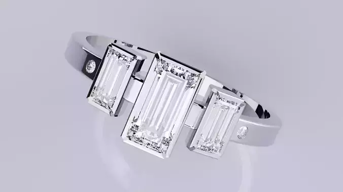 3 Baguette Dimond Ring