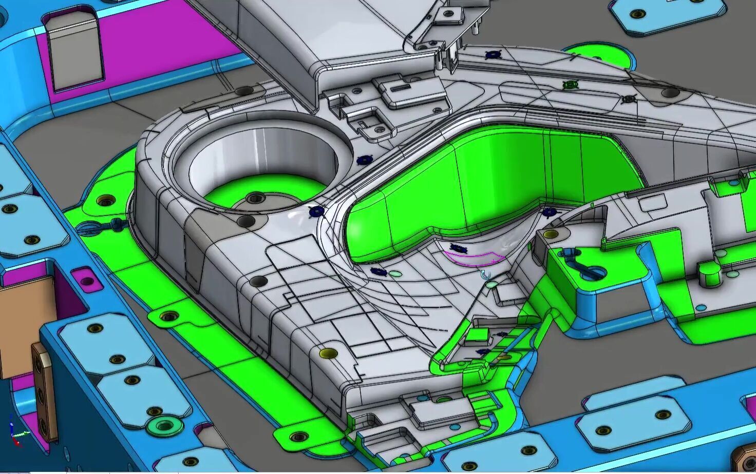 High-Precision Injection Mold for Automotive Car Door Panel Tool 3D model_5