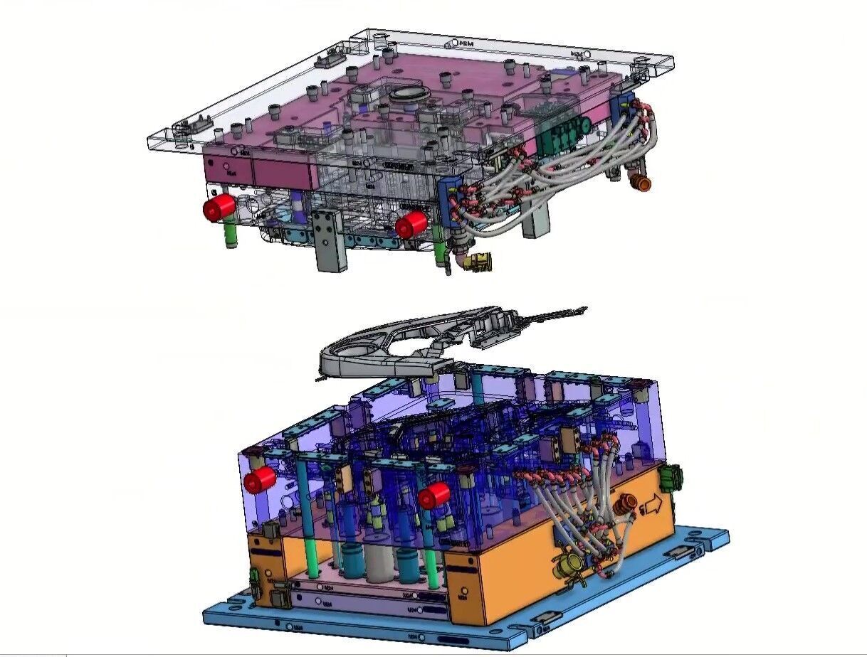 High-Precision Injection Mold for Automotive Car Door Panel Tool 3D model_2