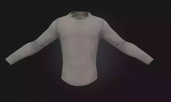 Gray Long Sleeve Shirt Render Casual Apparel Model for Everyday