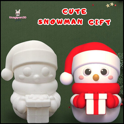 Cute Snowman Gift 3D print model