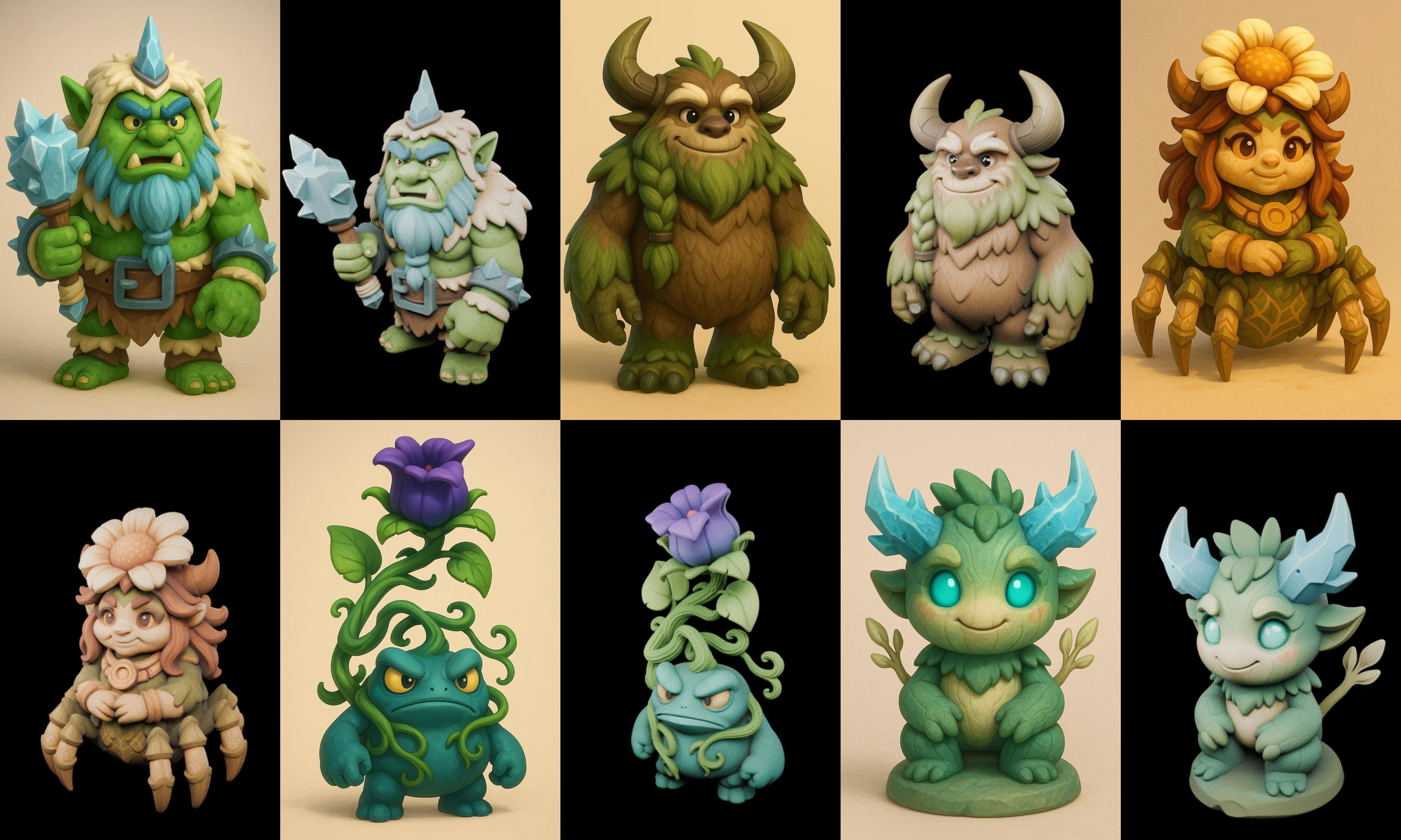 Role Play Fantasy Character bundle 71 pack 100 glb Low-poly 3D model_4