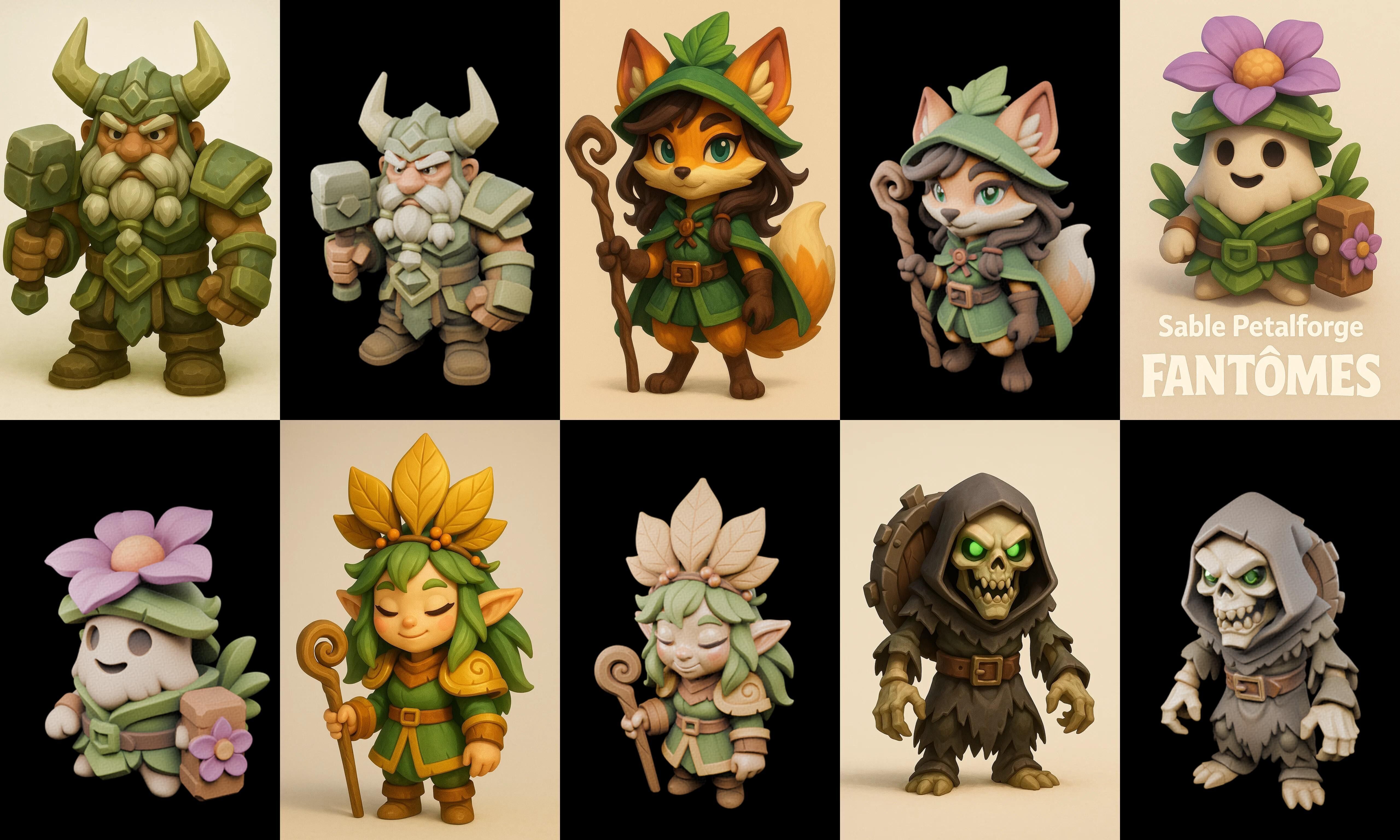 Role Play Fantasy Character bundle 71 pack 100 glb Low-poly 3D model_11