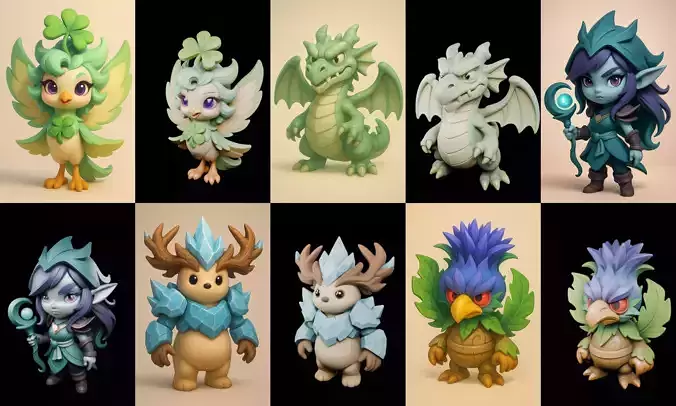 Role Play Fantasy Character bundle 7 pack 100 glb