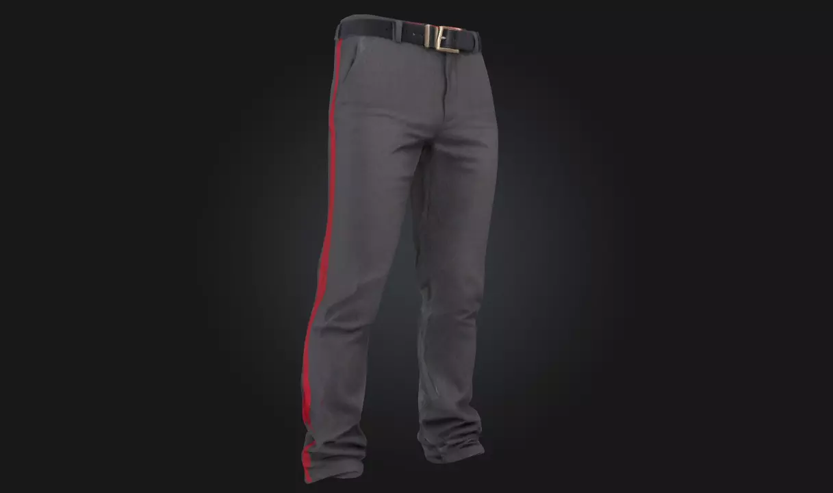 Red Stripe Trousers Stylish Apparel Model for Casual Free 3D model