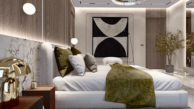 Modern bedroom sketchup design  3D model