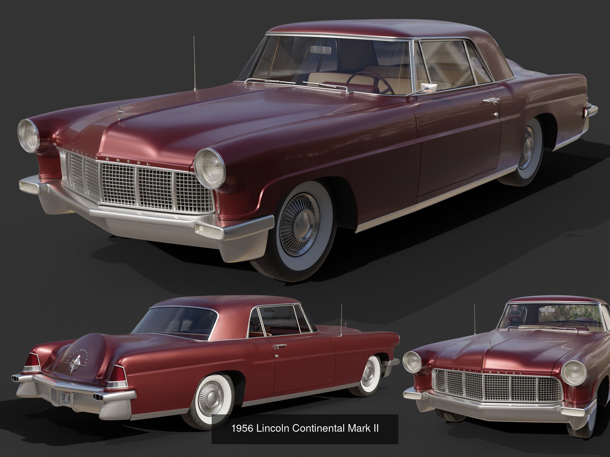 Retro car pack 3D Model Collection_4