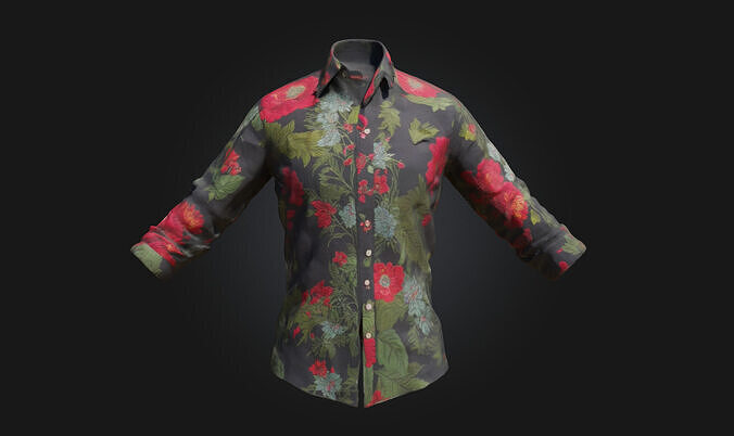 Floral Elegance Graceful Apparel Model for Fashion and Spring 3D model