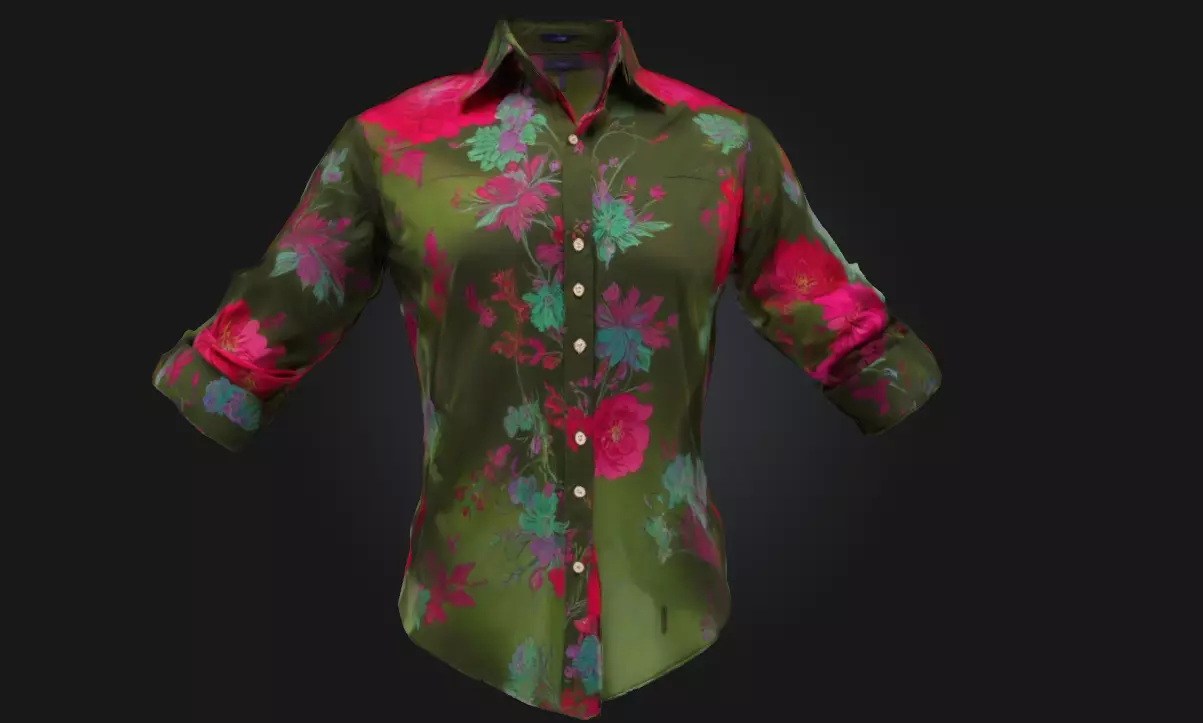 Floral Elegance Graceful Apparel Model for Fashion Free 3D model