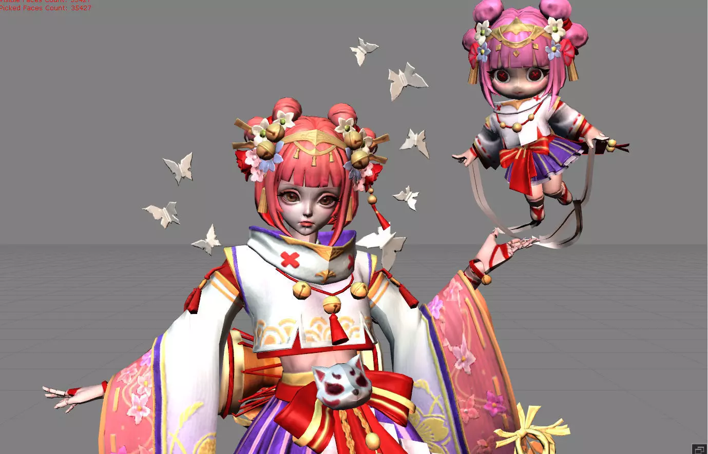 Angela Strings of Fate Low-poly 3D model_0