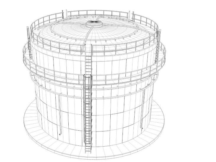 Grain Storage Bins Collection 3D model_27