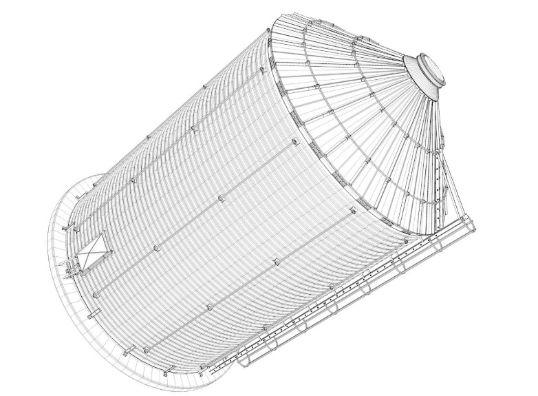 Grain Storage Bins Collection 3D model_28