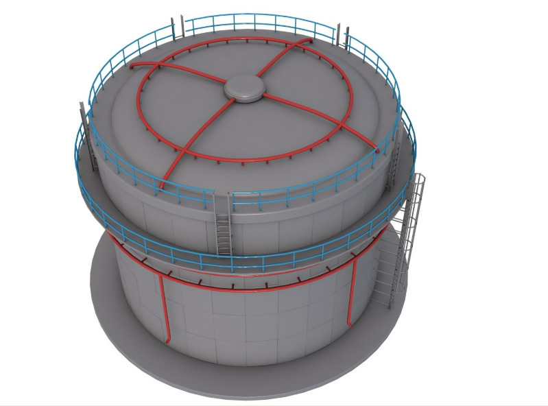 Grain Storage Bins Collection 3D model_6