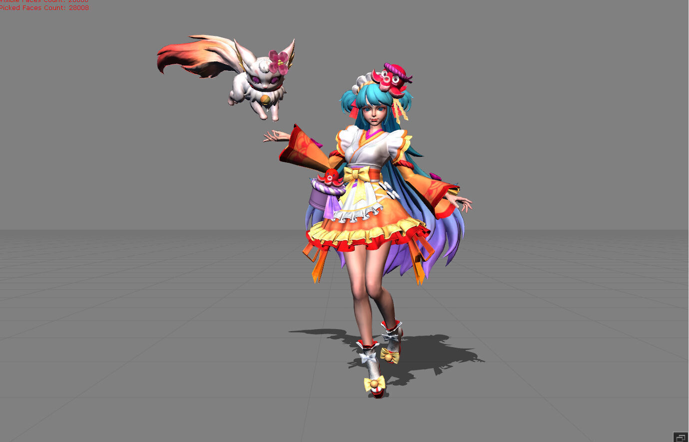 Floryn Yatai Waitress Low-poly 3D model_4