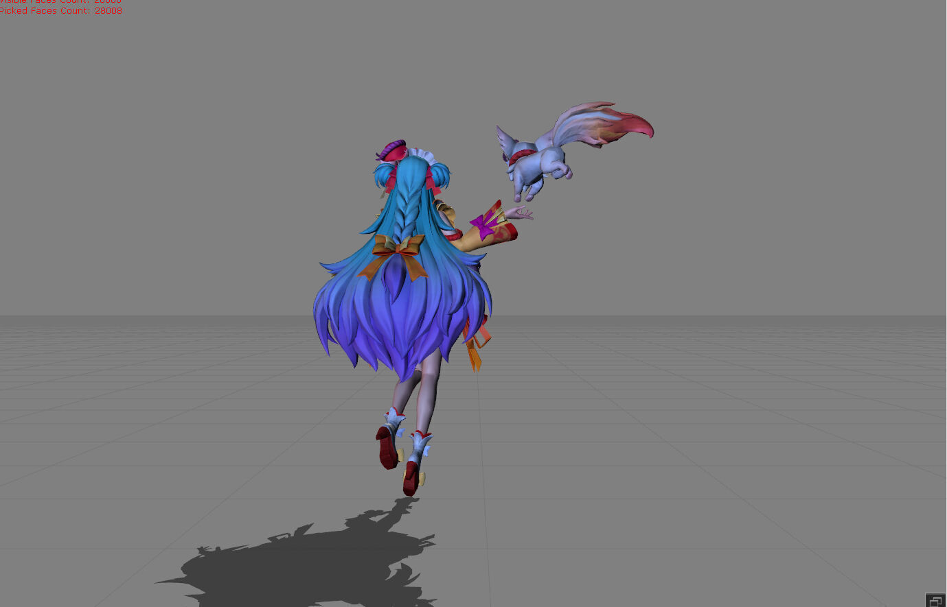 Floryn Yatai Waitress Low-poly 3D model_7