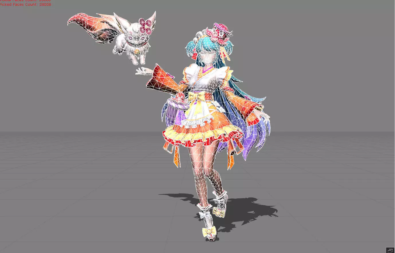 Floryn Yatai Waitress Low-poly 3D model_0