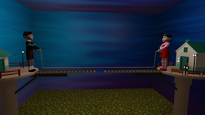 Squid Game Season 3 Jump Rope Game - The dolls are not included Low-poly 3D model