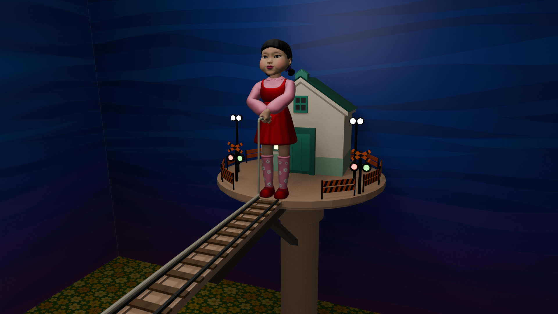 Squid Game Season 3 Jump Rope Game - The dolls are not included Low-poly 3D model_1