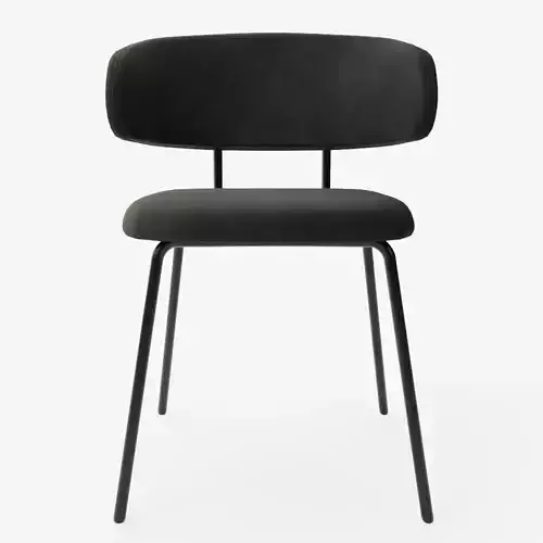 Birba Black Velvet Dining Chair 3D model