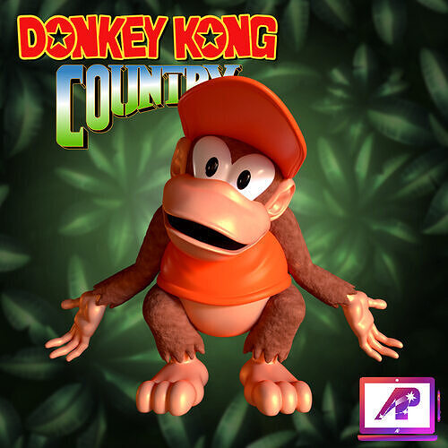 Diddy Kong from Donkey Kong Country with vertex color 3D print model
