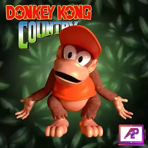 Diddy Kong from Donkey Kong Country with vertex color