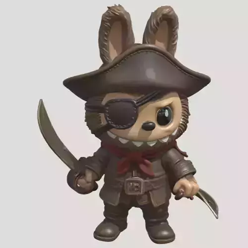 Labubu Pirate Collectible 3D Printable Figure STL