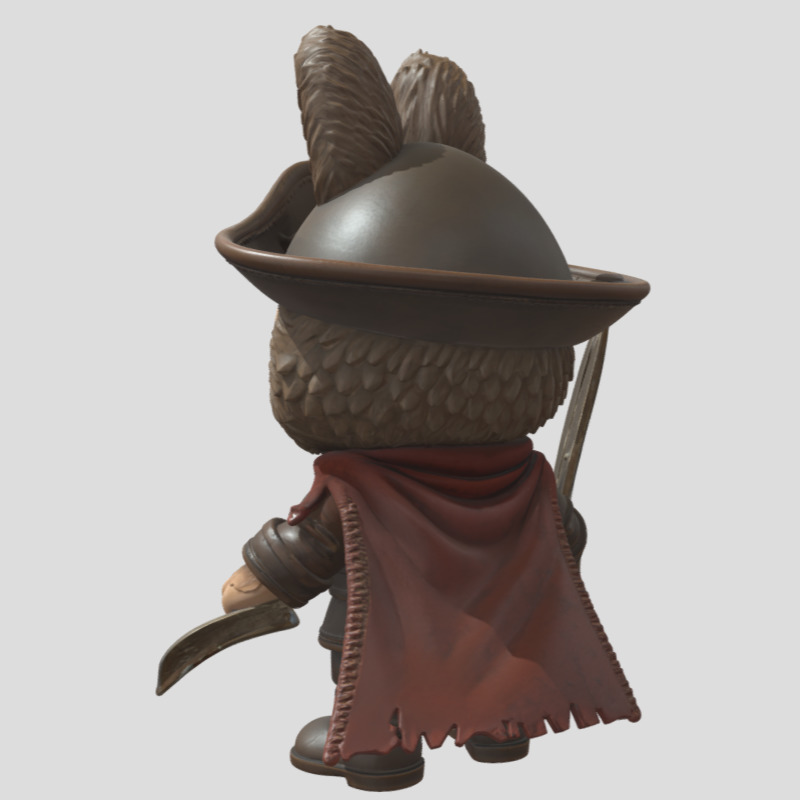 Labubu Pirate Collectible 3D Printable Figure STL 3D print model_1