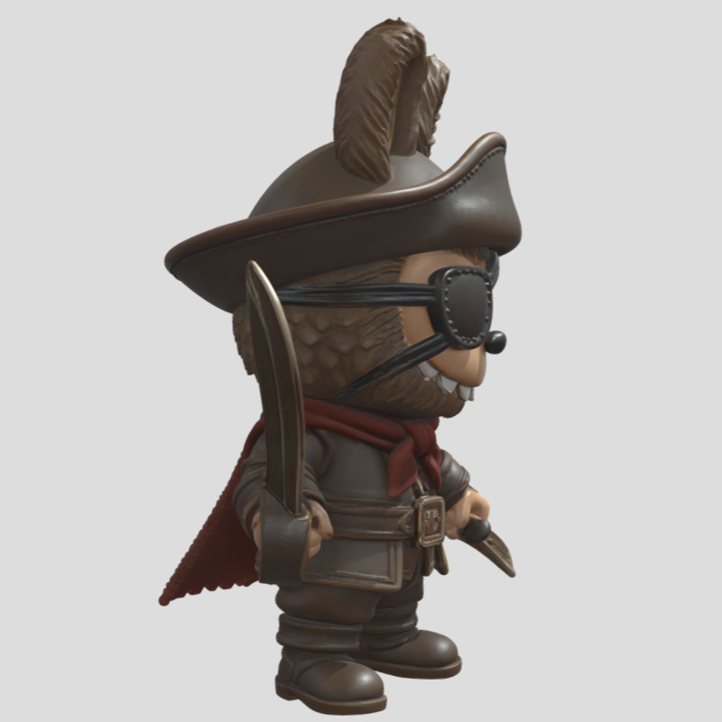 Labubu Pirate Collectible 3D Printable Figure STL 3D print model_2
