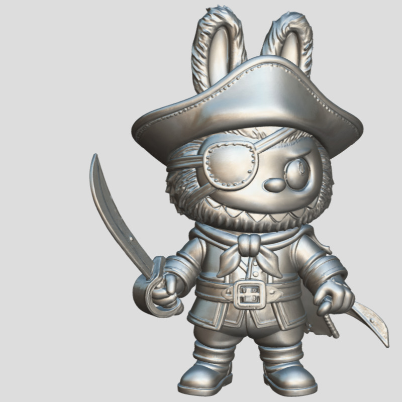 Labubu Pirate Collectible 3D Printable Figure STL 3D print model_6