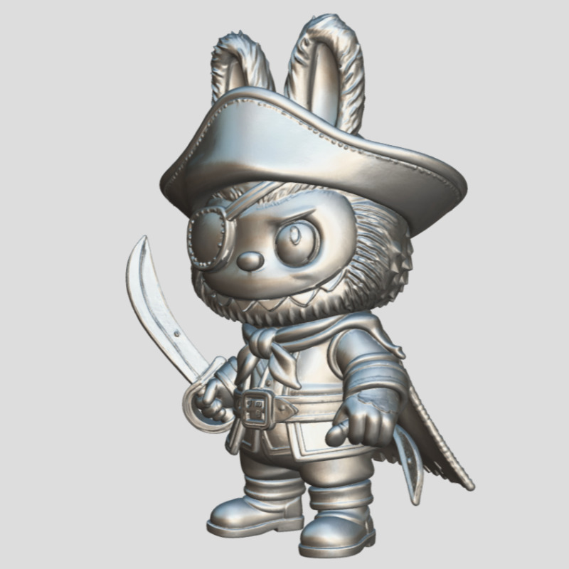 Labubu Pirate Collectible 3D Printable Figure STL 3D print model_4
